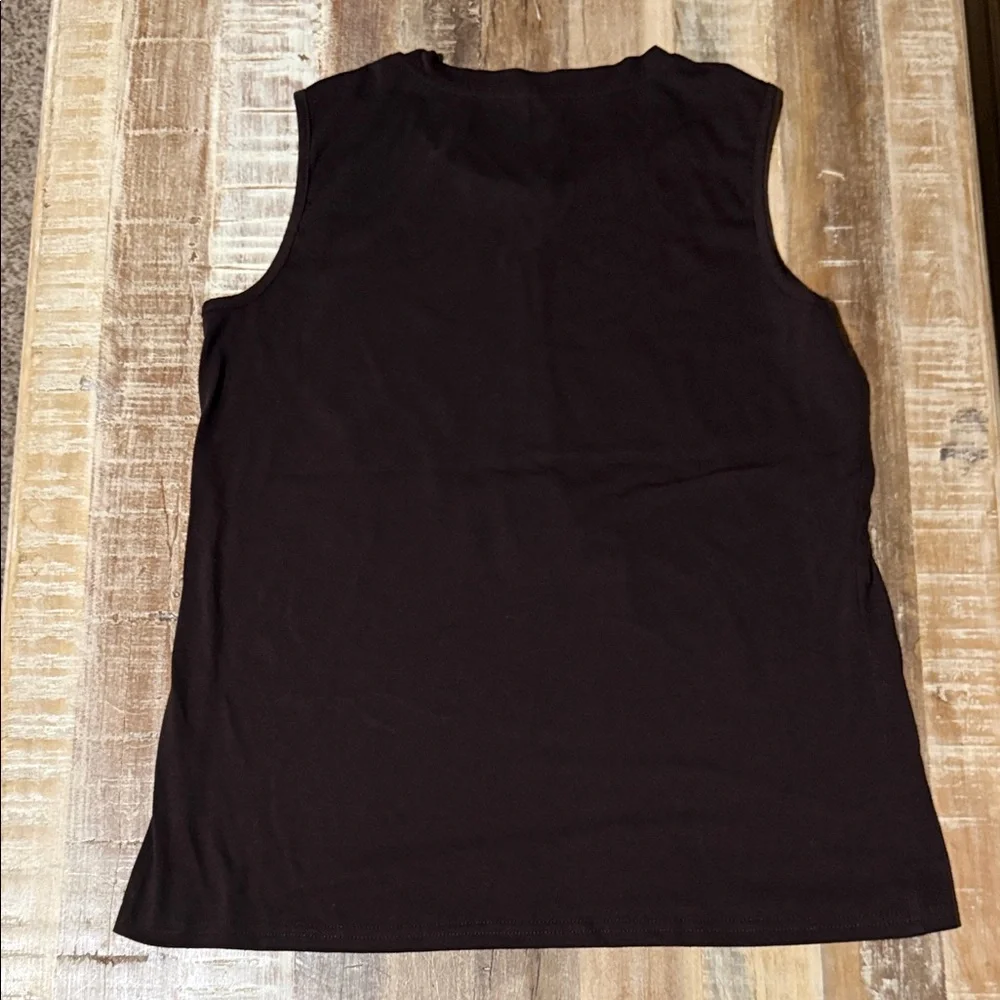 Like New brown sleeveless graphic tee - Picture 2 of 3